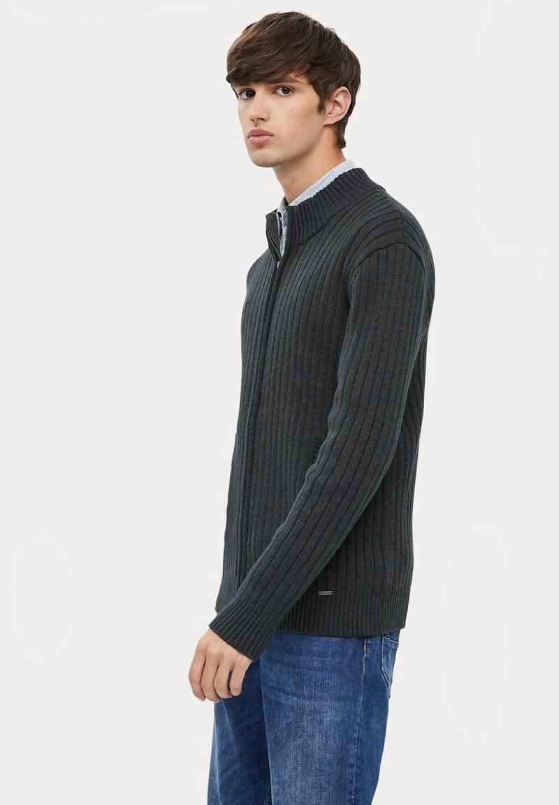 Finn Flare Herren Strickjacke - Dark Green 6 Finn Flare Herren Strickjacke - Dark Green – Bild 4