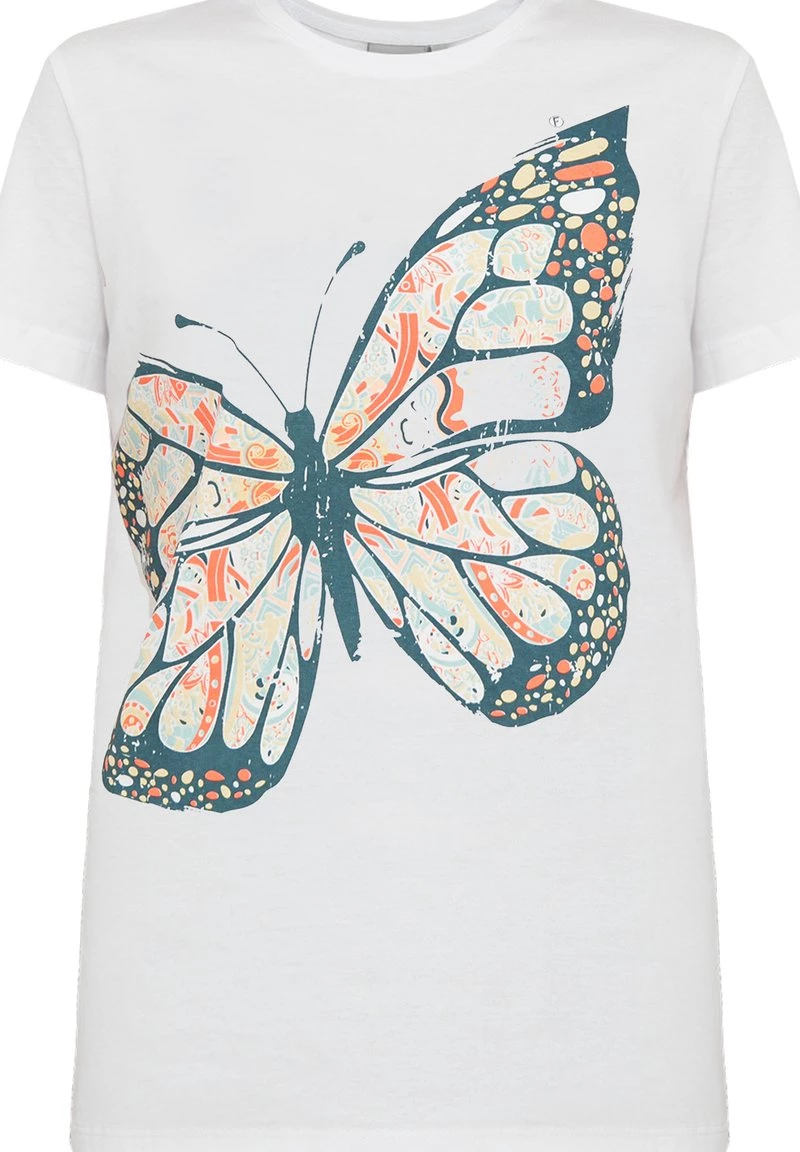 Finn Flare Damen MIT GROSSEM SCHMETTERLINGS-DRUCK - T-Shirt Print - White 6 Finn Flare Damen MIT GROSSEM SCHMETTERLINGS-DRUCK - T-Shirt Print - White – Bild 4