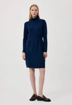 Finn Flare Damen Strickkleid - Dark Blue -Finn Flare Verkaufsladen 58d232159bb341a18d76013e42c0d1a6