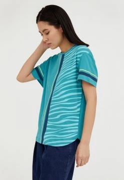 Finn Flare Damen T-Shirt Print - Green -Finn Flare Verkaufsladen 5a5e31e1ff6c4a57b729ac414be8dbf9