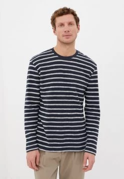 Finn Flare Herren Langarmshirt - Dark Blue