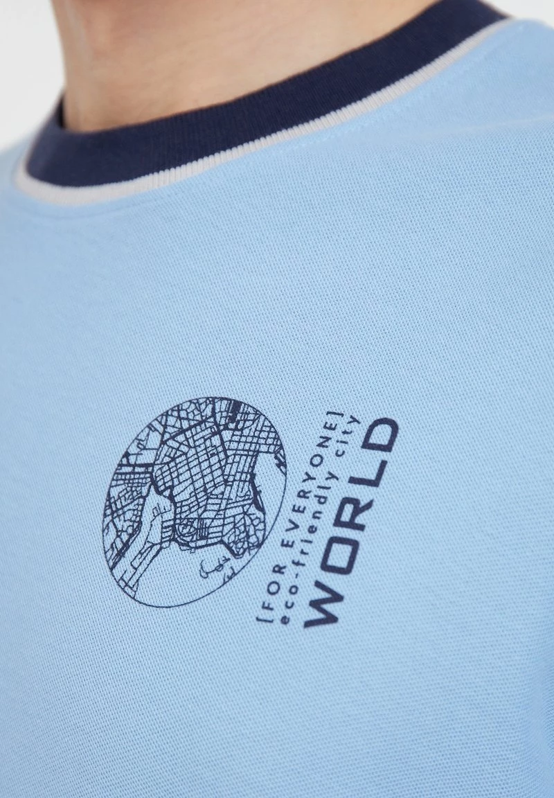 Finn Flare Herren T-Shirt Print - Light Blue 8 Finn Flare Herren T-Shirt Print - Light Blue – Bild 6