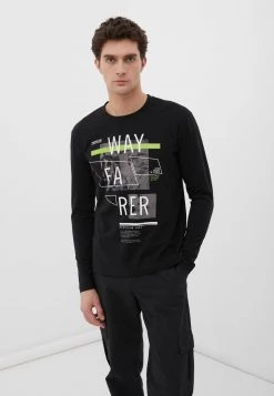 Finn Flare Herren Langarmshirt - Black