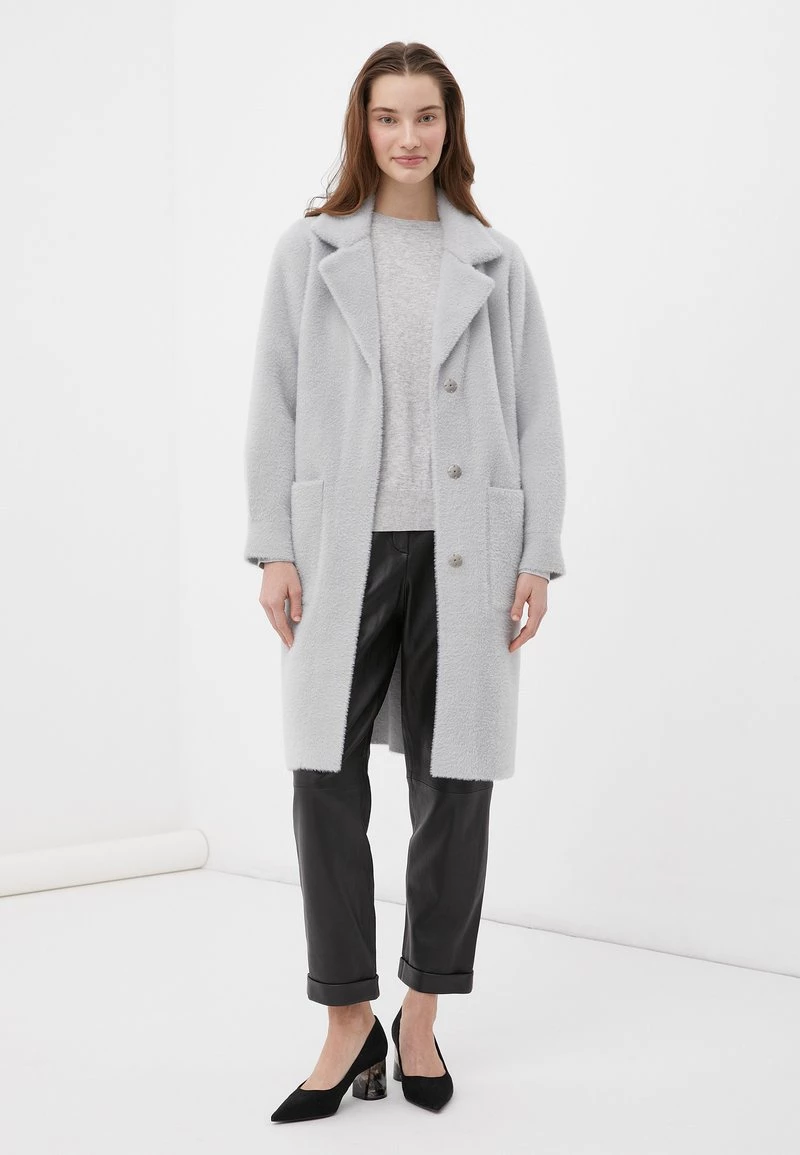 Finn Flare Klassischer Mantel - Light Grey | Damen 4 Finn Flare Klassischer Mantel - Light Grey | Damen – Bild 2