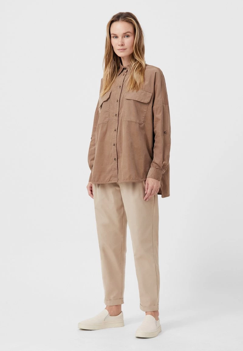 Finn Flare Damen LANGARM - Hemdbluse - Dark Beige 4 Finn Flare Damen LANGARM - Hemdbluse - Dark Beige – Bild 2