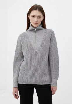 Finn Flare Damen Fleecepullover - Grey Melange