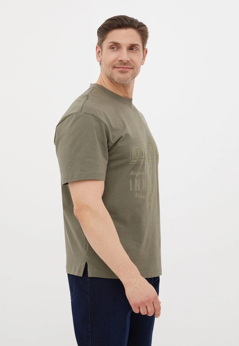 Finn Flare Herren T-Shirt Print - Dark Green 5 Finn Flare Herren T-Shirt Print - Dark Green – Bild 3