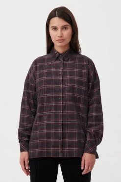 Finn Flare Damen Hemdbluse - Darkgrey