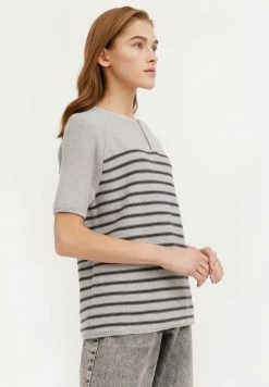 Finn Flare Damen T-Shirt Print - Light Grey -Finn Flare Verkaufsladen 654c9dbade364183a9b9b9f0bc3e95c6
