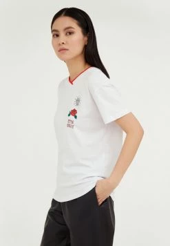 Finn Flare Damen T-Shirt Print - White -Finn Flare Verkaufsladen 687db26487c349ccb46553ef1f77d4b7