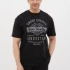 Finn Flare Herren T-Shirt Print - Black