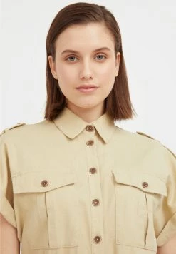 Finn Flare Damen Blusenkleid - Beige -Finn Flare Verkaufsladen 6ebca1baf20b489688106ec087a9bc74