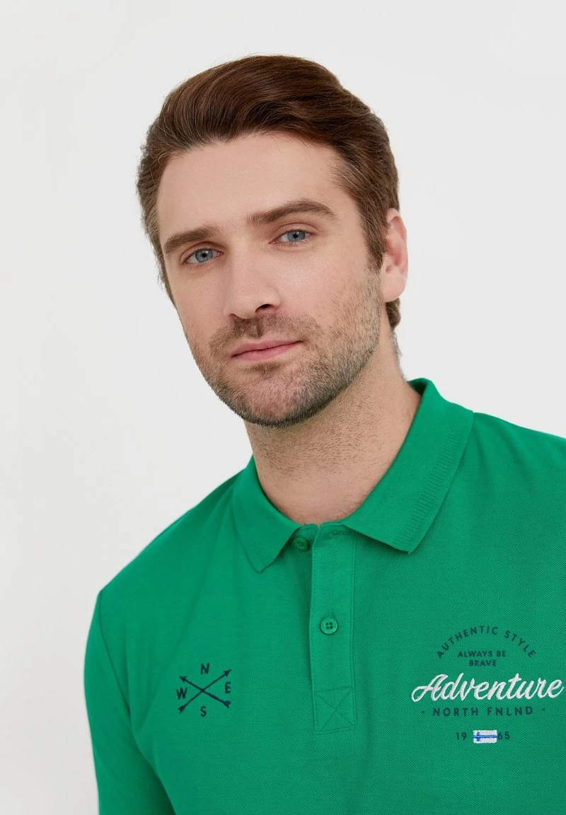 Finn Flare Herren Poloshirt - Green 8 Finn Flare Herren Poloshirt - Green – Bild 6