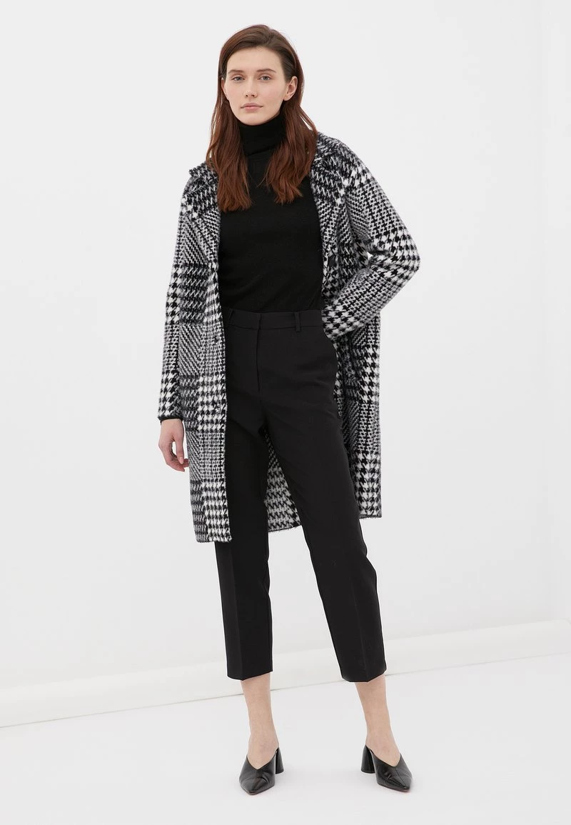 Finn Flare Damen Klassischer Mantel - Dark Grey Melange 4 Finn Flare Damen Klassischer Mantel - Dark Grey Melange – Bild 2