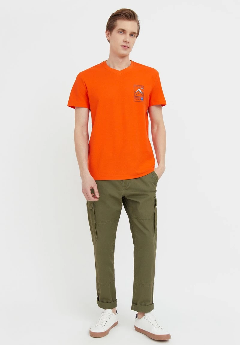 Finn Flare Herren T-Shirt Print - Orange 4 Finn Flare Herren T-Shirt Print - Orange – Bild 2