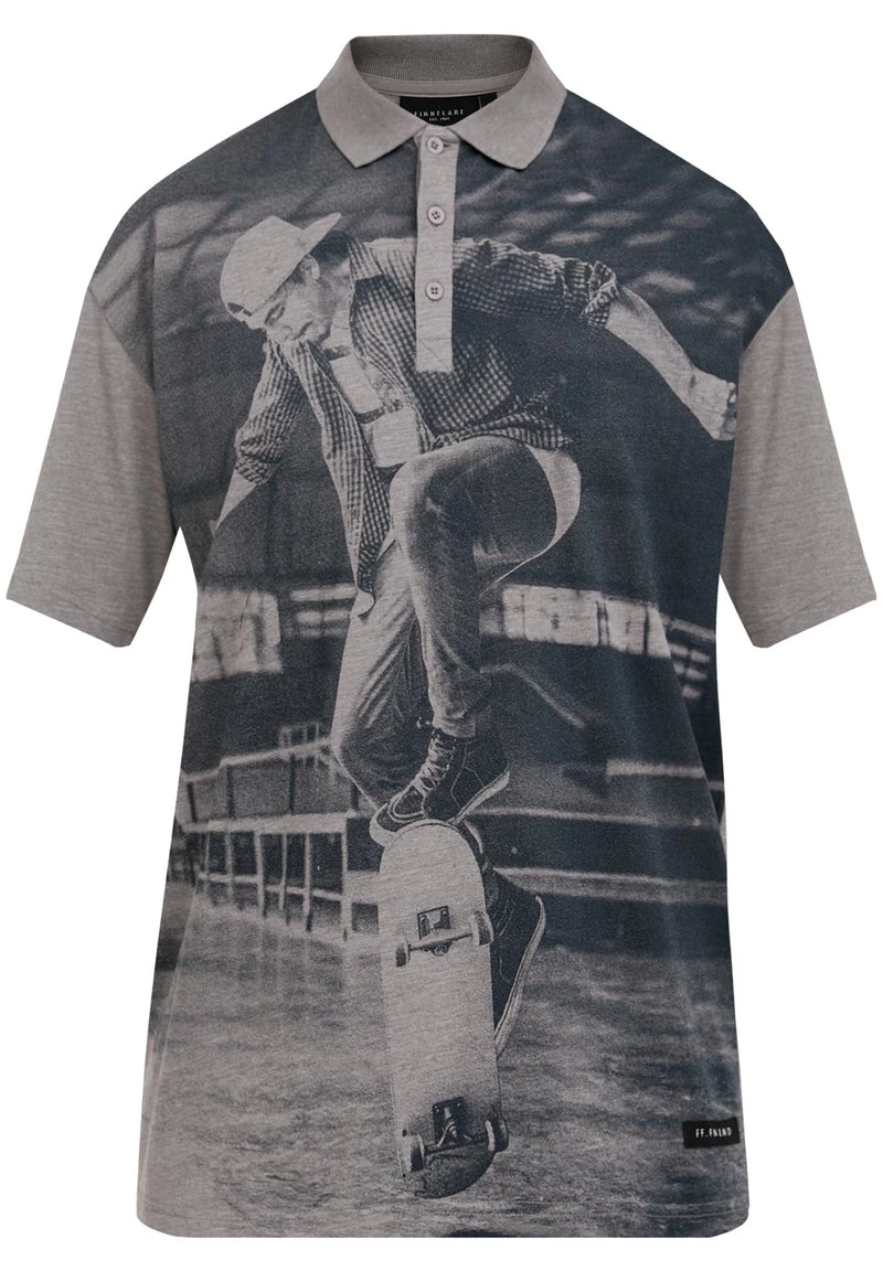 Finn Flare Herren Poloshirt - Grey Melange 9 Finn Flare Herren Poloshirt - Grey Melange – Bild 7