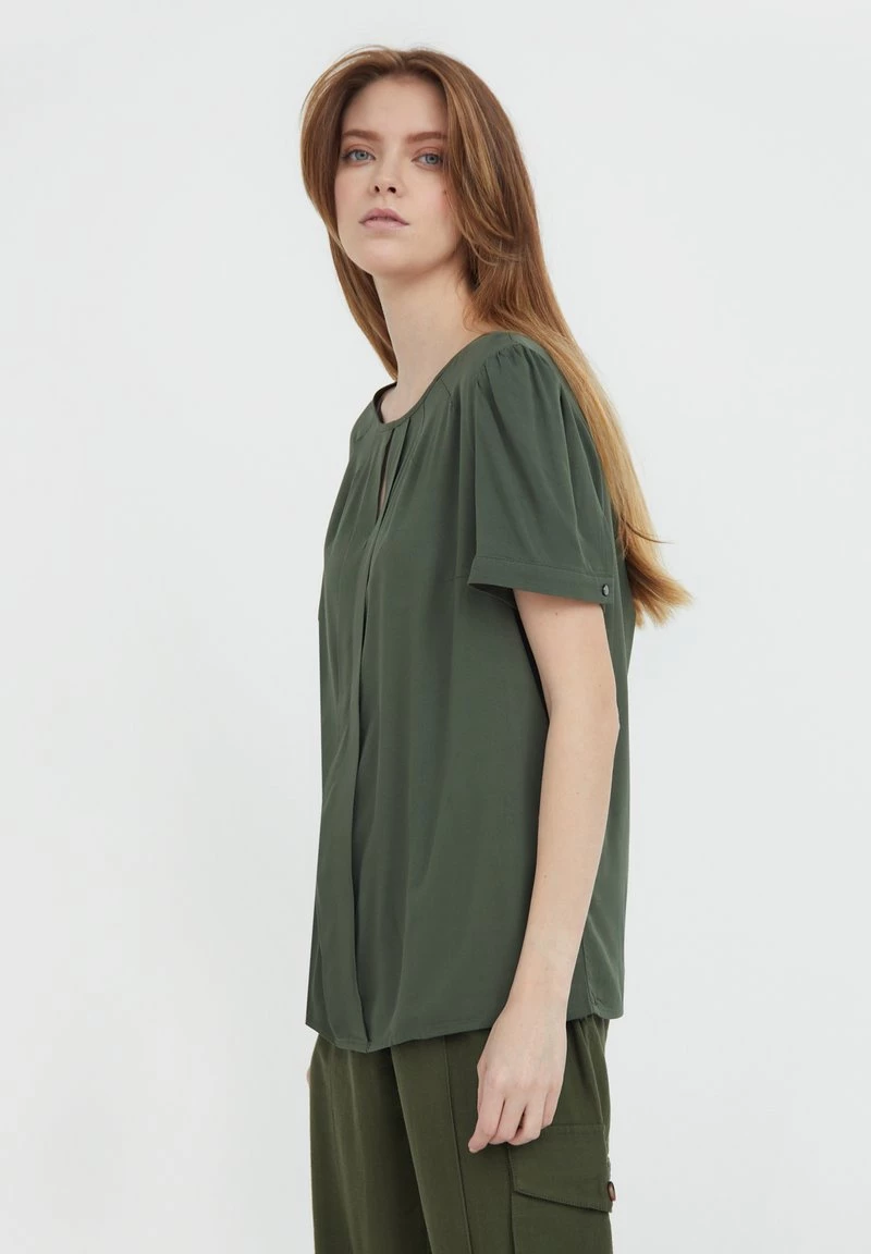 Finn Flare Damen Bluse - Dark Green 6 Finn Flare Damen Bluse - Dark Green – Bild 4