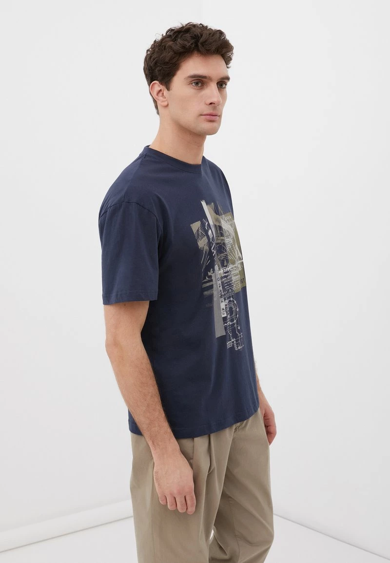 Finn Flare Herren T-Shirt Print - Dark Blue 5 Finn Flare Herren T-Shirt Print - Dark Blue – Bild 3