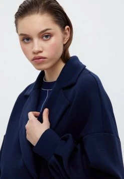 Finn Flare Damen Klassischer Mantel - Dark Blue -Finn Flare Verkaufsladen 7ed35b9c01c3460ba231739c7a02b392