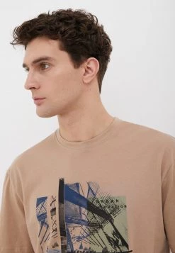 Finn Flare Herren T-Shirt Print - Beige -Finn Flare Verkaufsladen 7f4f4bf2211a4ce2920a6936f2174a7d