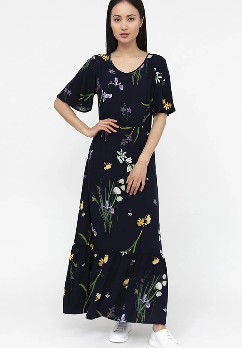 Finn Flare Damen MIT ZARTEM BLUMENMUSTER - Maxikleid - Cosmic Blue 3 Finn Flare Damen MIT ZARTEM BLUMENMUSTER - Maxikleid - Cosmic Blue