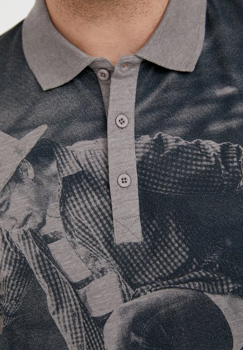 Finn Flare Herren Poloshirt - Grey Melange 8 Finn Flare Herren Poloshirt - Grey Melange – Bild 6