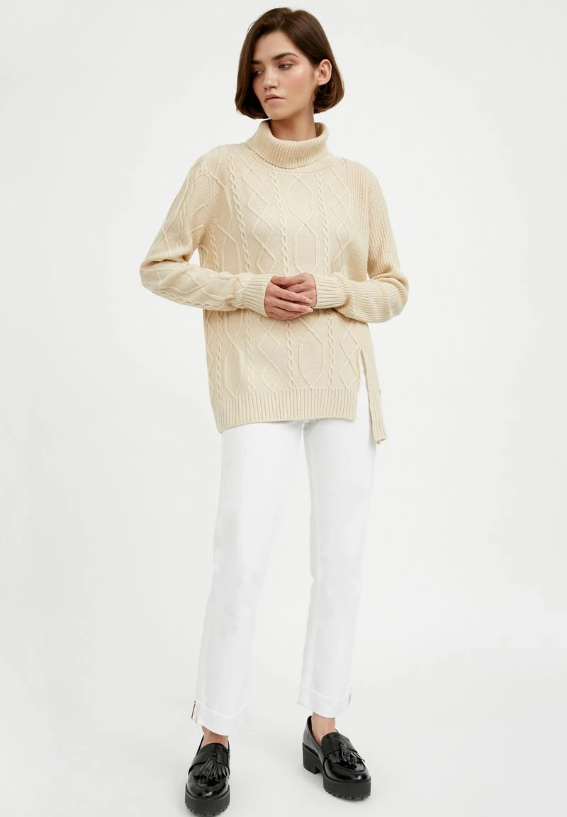 Finn Flare Damen Strickpullover - Beige 4 Finn Flare Damen Strickpullover - Beige – Bild 2