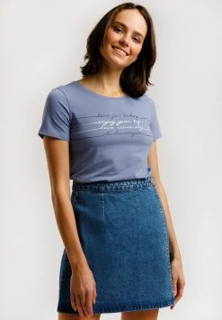 Finn Flare Damen MODISCHES - T-Shirt Print - Light Blue