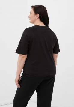 Finn Flare Damen T-Shirt Basic - Black -Finn Flare Verkaufsladen 927a1df81c0f41ecb7de2d6d032fd6ff