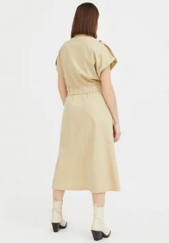 Finn Flare Damen Blusenkleid - Beige -Finn Flare Verkaufsladen 947abac252ea4c07a73af4abf90caae9