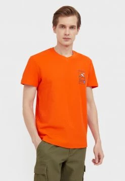 Finn Flare Herren T-Shirt Print - Orange