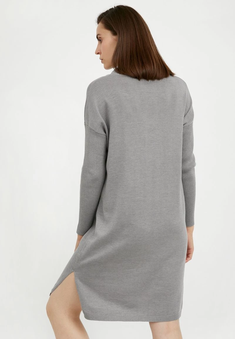 Finn Flare Damen Strickkleid - Grey Melange 5 Finn Flare Damen Strickkleid - Grey Melange – Bild 3