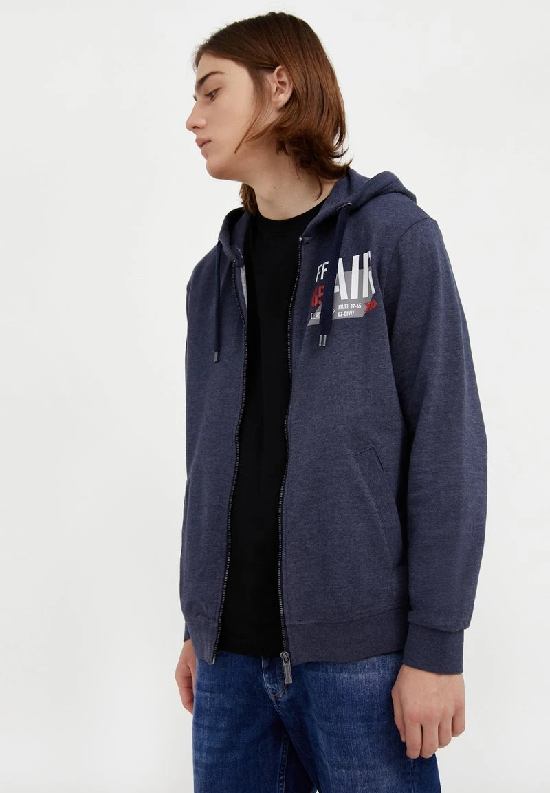 Finn Flare Herren Sweatjacke - Dark Blue Melange 6 Finn Flare Herren Sweatjacke - Dark Blue Melange – Bild 4