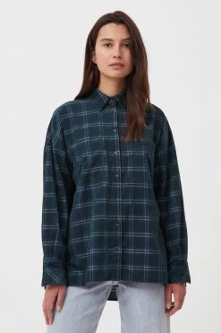 Finn Flare Damen Hemdbluse - Green