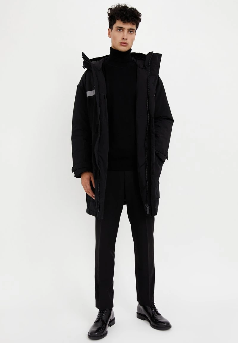 Finn Flare Herren Wintermantel - Black 4 Finn Flare Herren Wintermantel - Black – Bild 2
