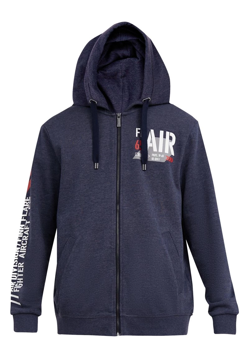 Finn Flare Herren Sweatjacke - Dark Blue Melange 8 Finn Flare Herren Sweatjacke - Dark Blue Melange – Bild 6