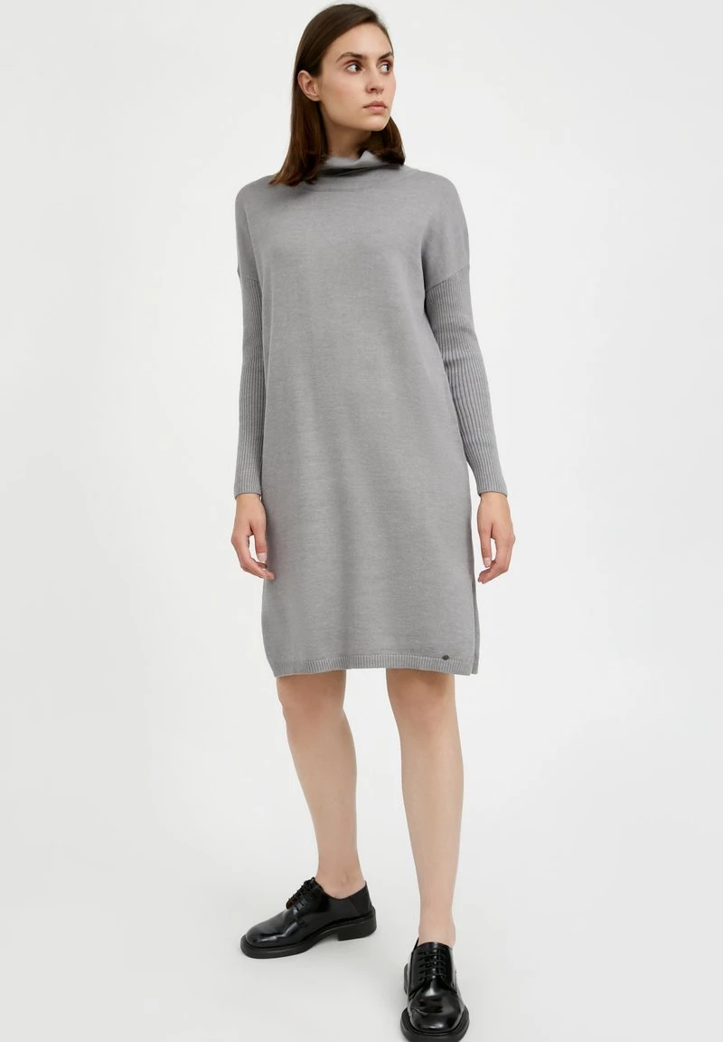 Finn Flare Damen Strickkleid - Grey Melange 4 Finn Flare Damen Strickkleid - Grey Melange – Bild 2