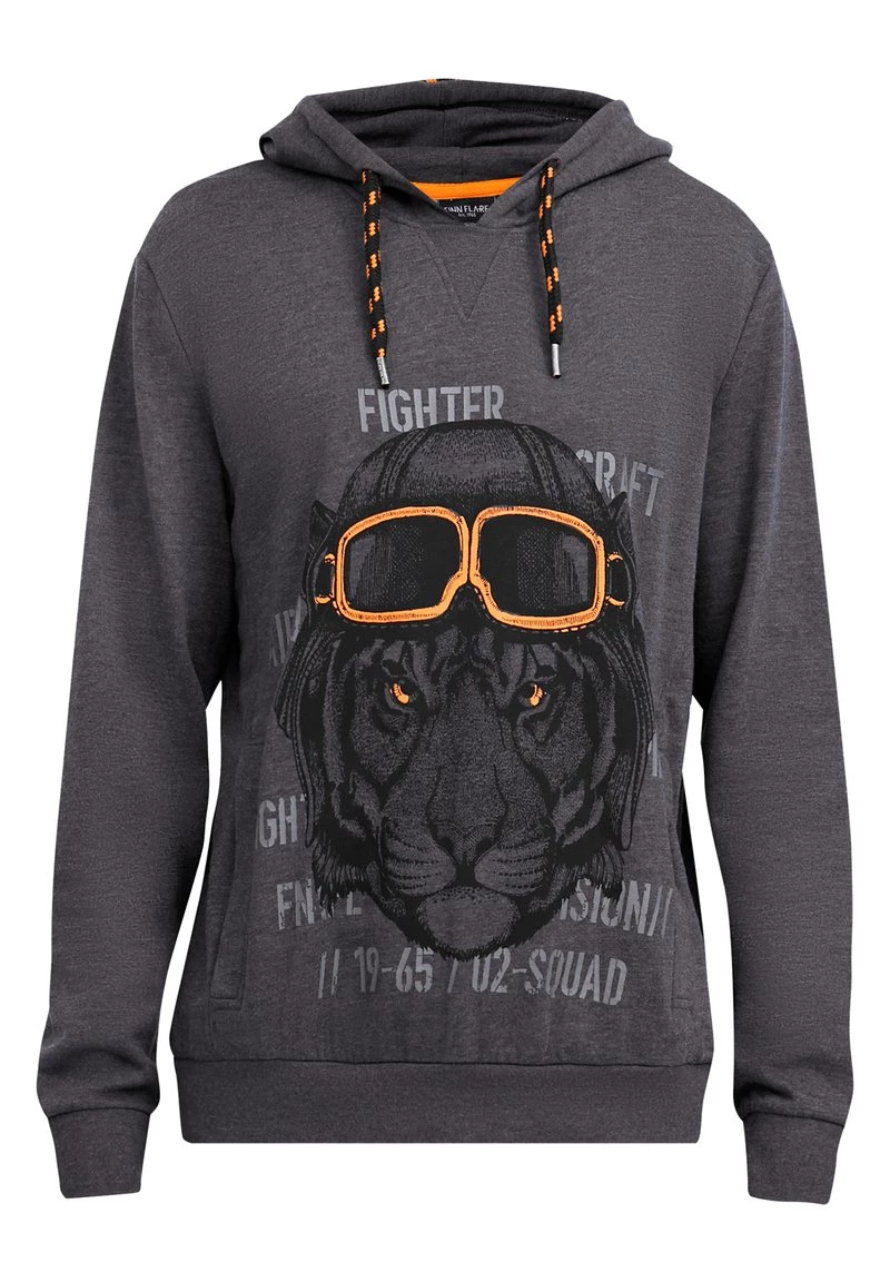 Finn Flare Herren Kapuzenpullover - Dark Grey Melange 7 Finn Flare Herren Kapuzenpullover - Dark Grey Melange – Bild 5