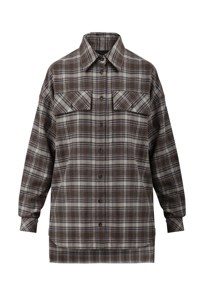 Finn Flare Damen Hemdbluse - Dark Brown 8 Finn Flare Damen Hemdbluse - Dark Brown – Bild 6