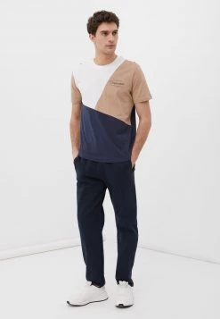 Finn Flare Herren KURZARM - T-Shirt Print - Beige