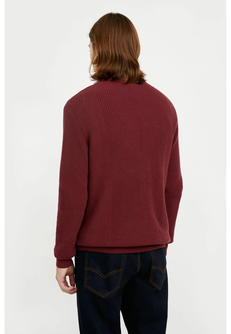 Finn Flare Herren Strickpullover - Dark Red 5 Finn Flare Herren Strickpullover - Dark Red – Bild 3