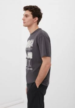 Finn Flare Herren T-Shirt Print - Dark Grey