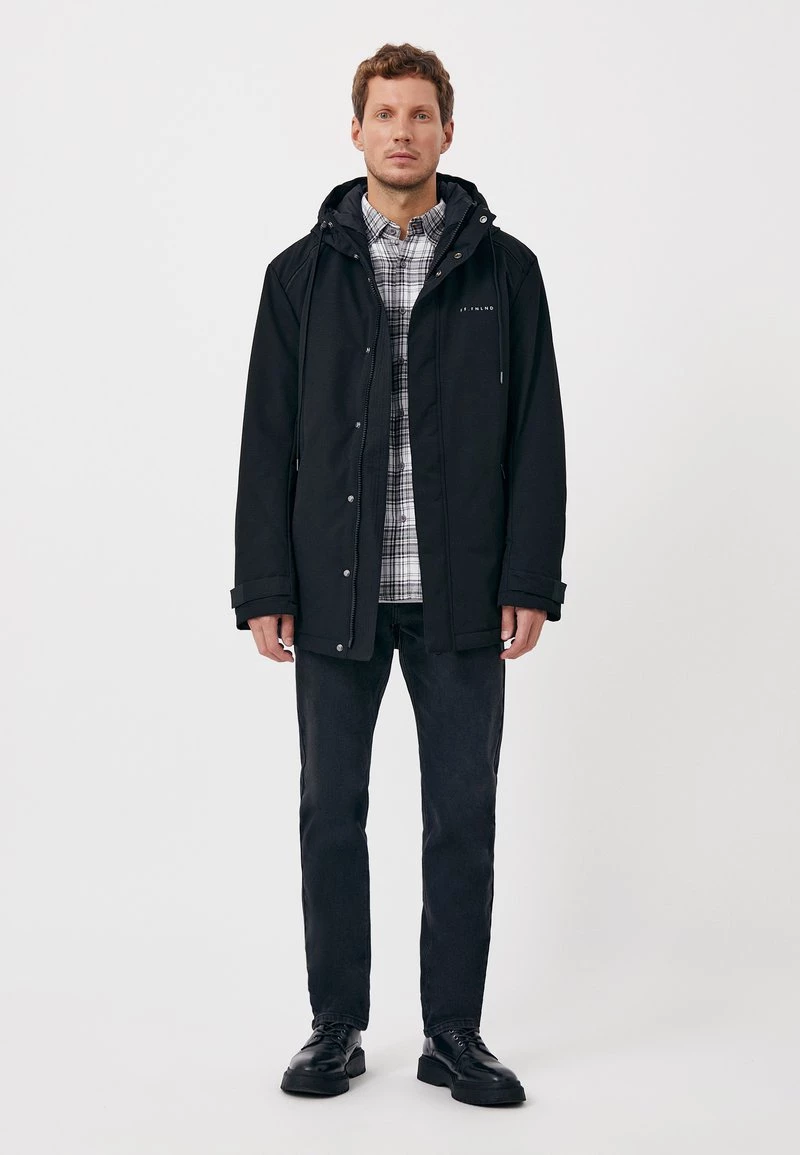 Finn Flare Herren Wintermantel - Black 4 Finn Flare Herren Wintermantel - Black – Bild 2