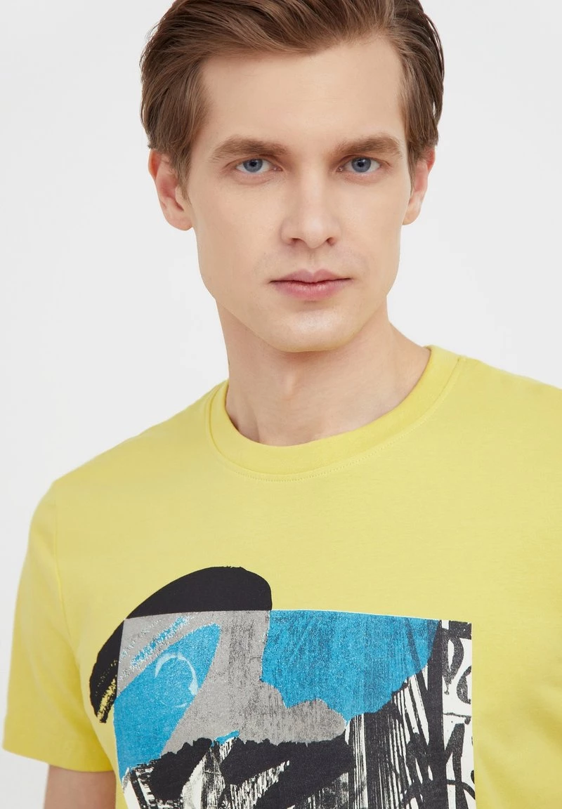 Finn Flare Herren T-Shirt Print - Yellow 7 Finn Flare Herren T-Shirt Print - Yellow – Bild 5