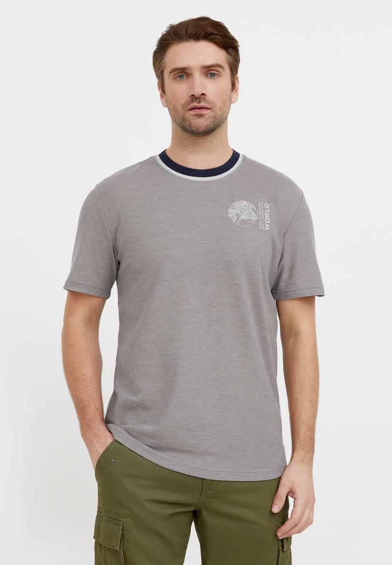 Finn Flare Herren T-Shirt Print - Grey Melange 3 Finn Flare Herren T-Shirt Print - Grey Melange