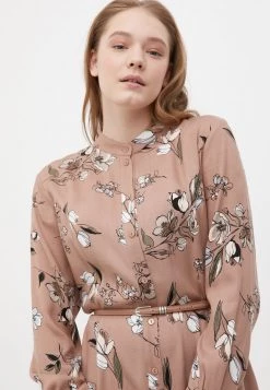 Finn Flare Damen Blusenkleid - Dark Beige -Finn Flare Verkaufsladen ae2f58faab444adca5533131758f2489