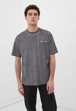 Finn Flare Herren T-Shirt Print - Dark Grey