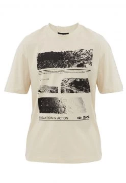 Finn Flare Herren T-Shirt Print - Grey-beige -Finn Flare Verkaufsladen b3195c9b68764fba982d24b9d3298fc6