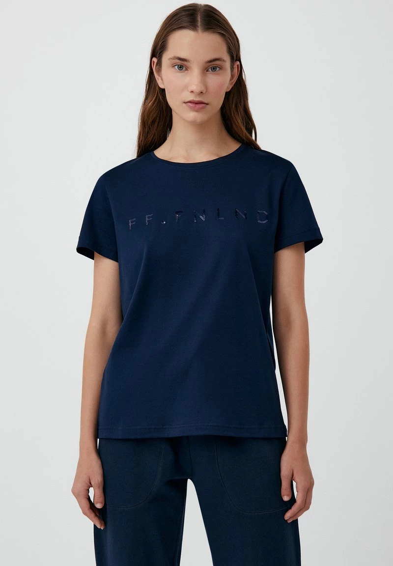 Damen FINN FLARE KURZARM - T-Shirt Print - Dark Blue 3 Damen FINN FLARE KURZARM - T-Shirt Print - Dark Blue
