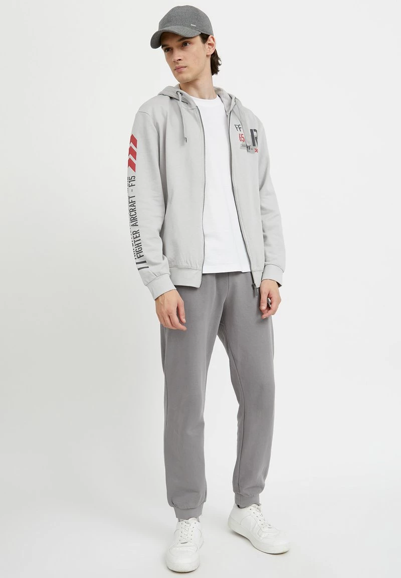 Finn Flare Herren Sweatjacke - Light Grey 4 Finn Flare Herren Sweatjacke - Light Grey – Bild 2